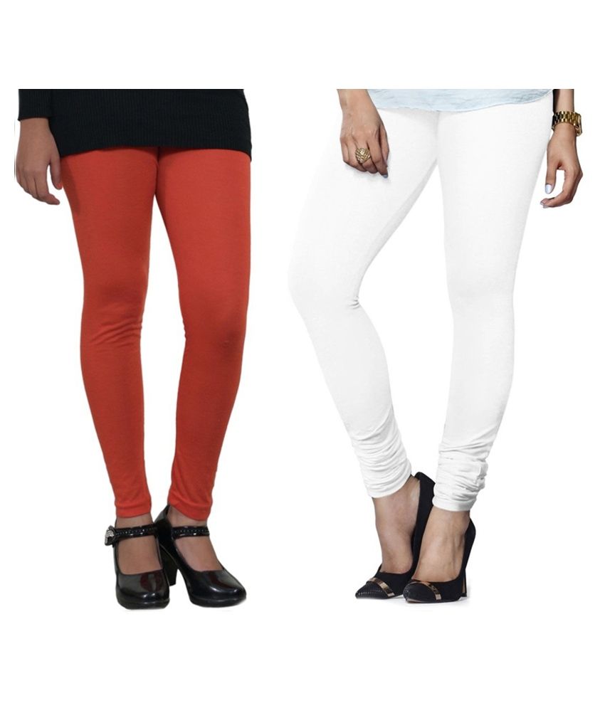 Aakriti White Cotton Lycra Leggings 
