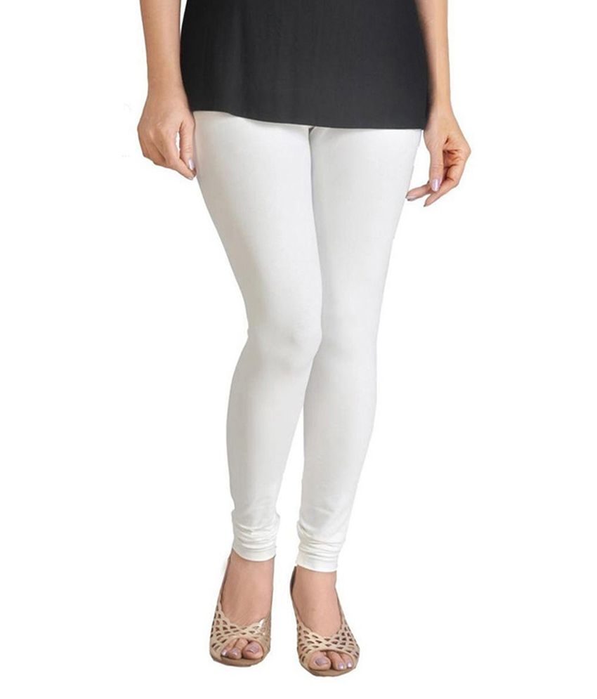 Aakriti White Cotton Lycra Leggings 