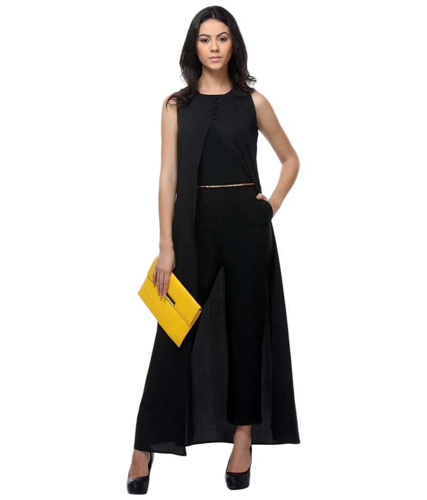 black sleeveless jumpsuit
