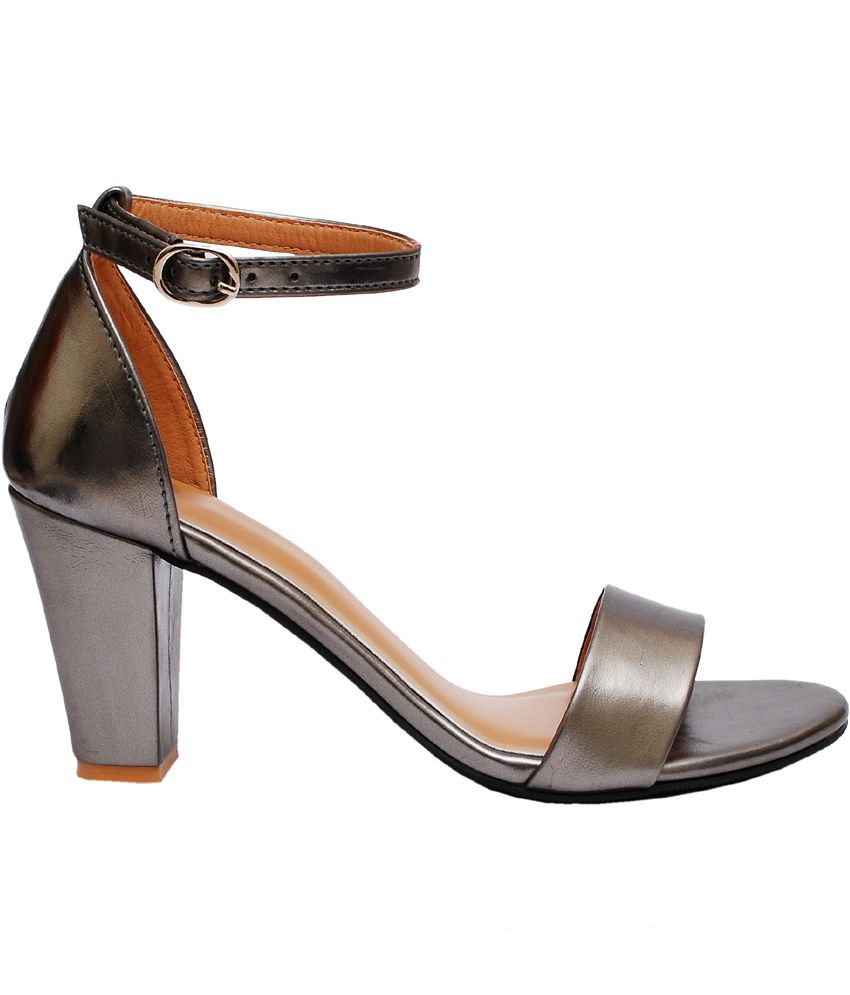 silver block small heels