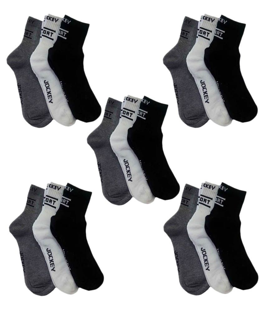 Jockey Multicolour Cotton Ankle Length Socks For Men Pack Of 15 Buy