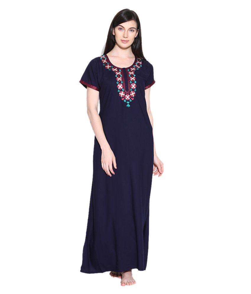 Buy Sand Dune Navy Polyester Nighty Online at Best Prices in India ...