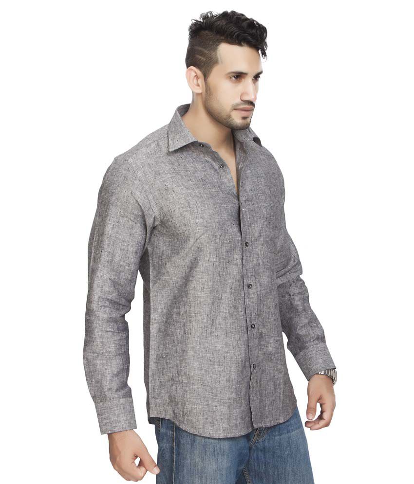 All Seasons Grey Casual Linen Shirt - Buy All Seasons Grey Casual Linen ...