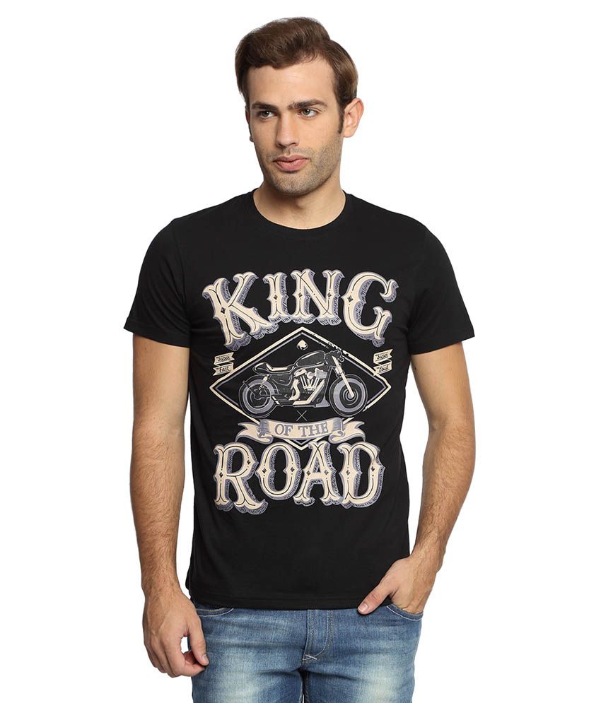 Sharktribe Black Cotton T Shirt - Buy Sharktribe Black Cotton T Shirt Online at Low Price 