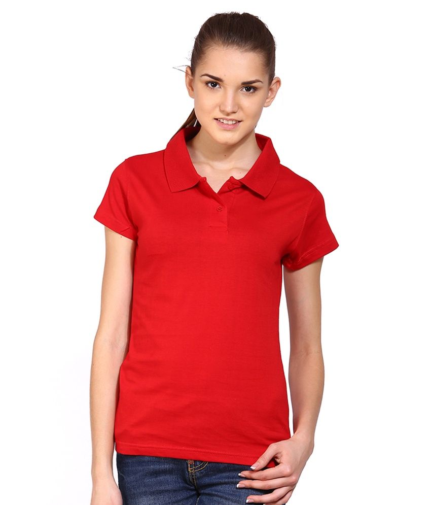     			Ap'pulse Red Cotton Polos