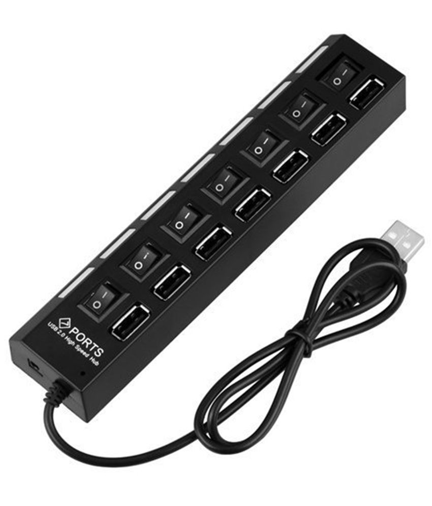 Iconnect World 7 Ports 2.0 USB Hub With Individual On/Off Switches ...