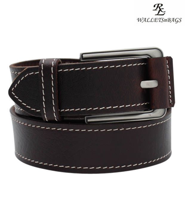 WalletsnBags Brown Leather Buckle Belt