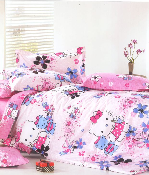 Valtellina Hello Kitty Print Kids Double Bed Sheet Set Buy
