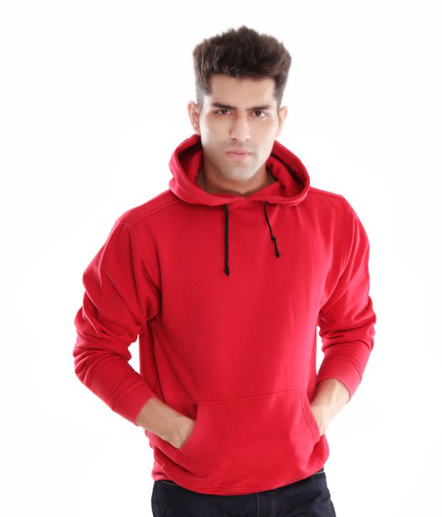 Casual Tees Red Hooded Men Sweatshirt - Buy Casual Tees Red Hooded Men ...