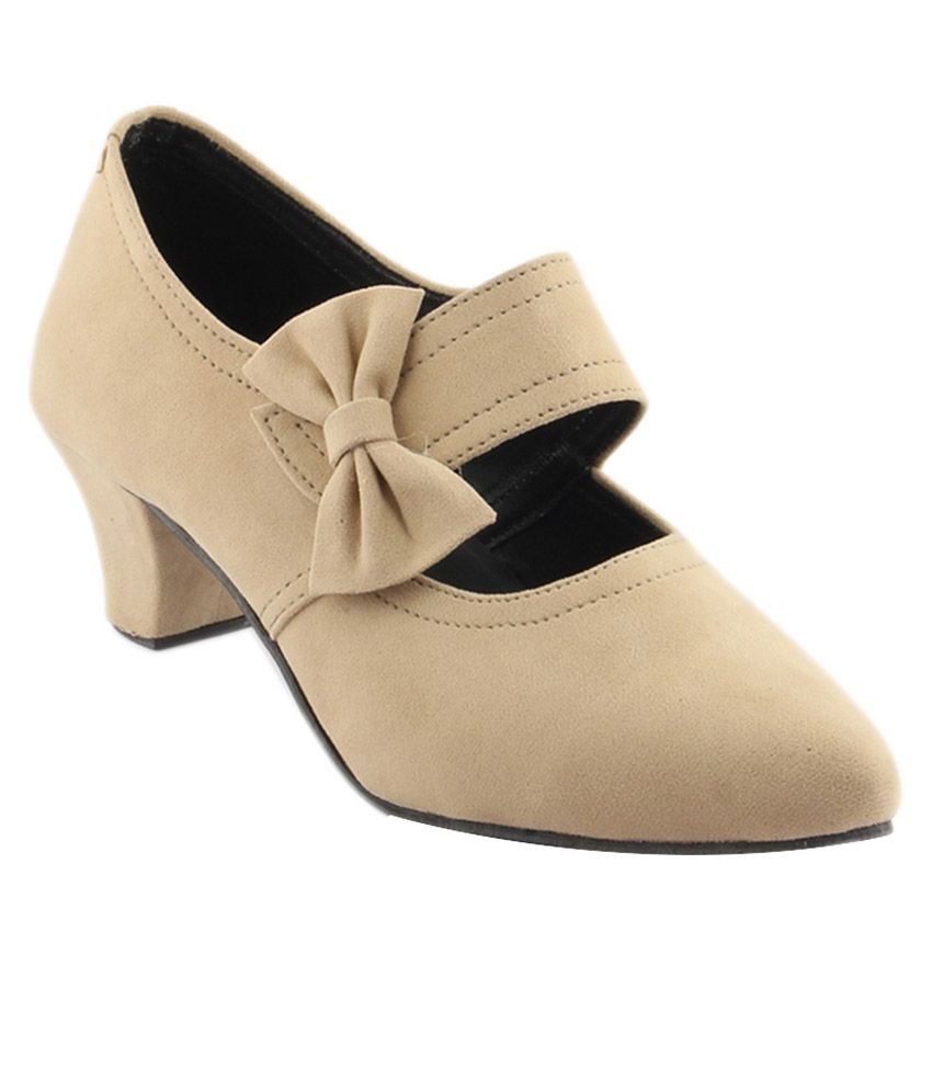beige block heel shoes ladies