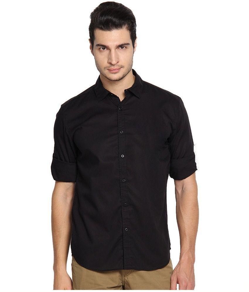 men's black casual shirt