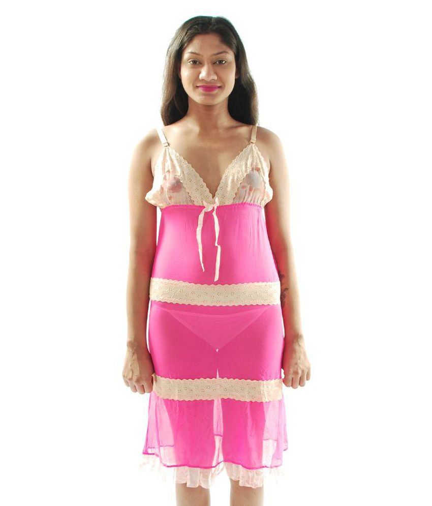 Buy Vloria Pink Net Nighty Online at Best Prices in India - Snapdeal