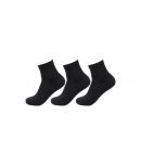 Bonjour Black Cotton Ankle Length Socks - 3 Pair Pack