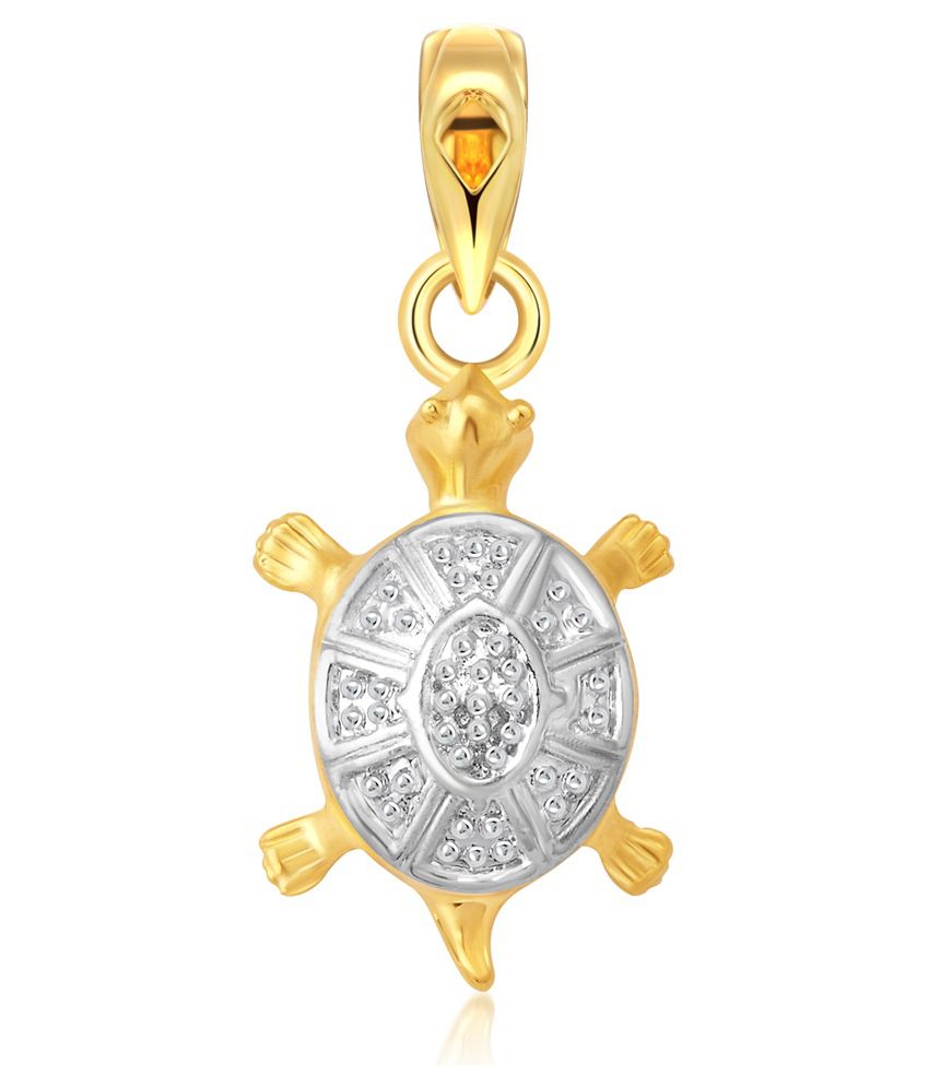     			Vighnaharta Lucky Turtle Gold and Rhodium Plated Pendant
