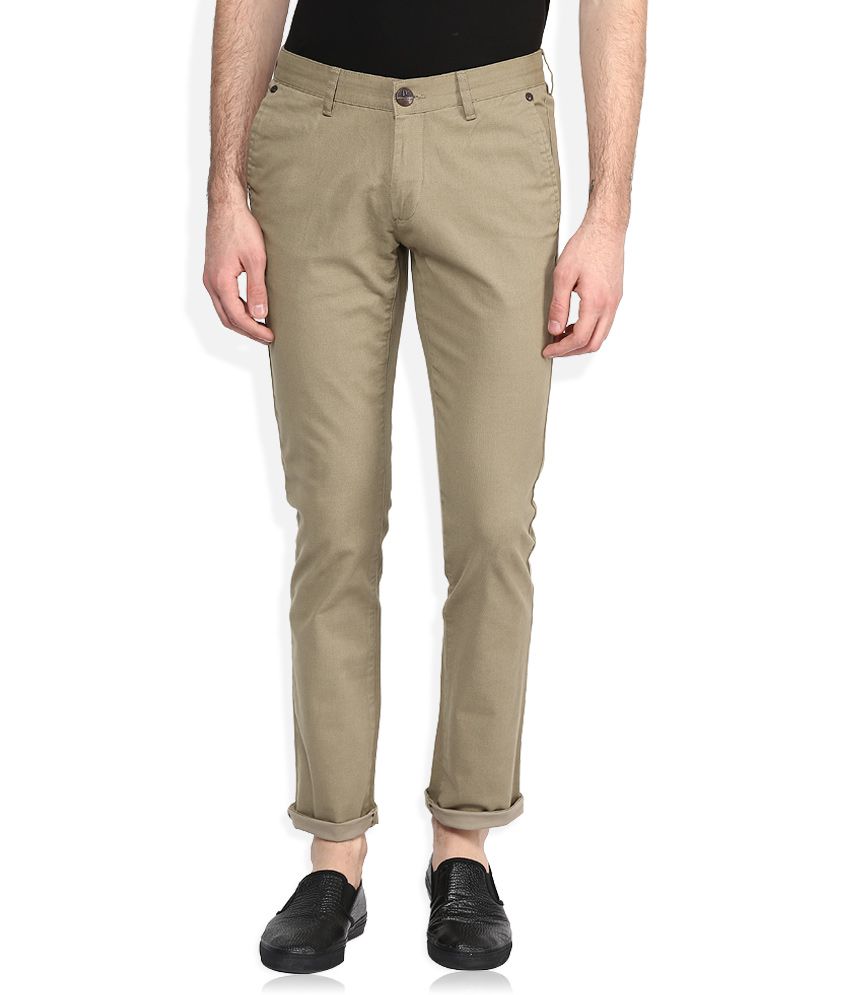 John Players Beige Skinny Fit Casual Trousers - Buy John Players Beige Skinny Fit Casual 