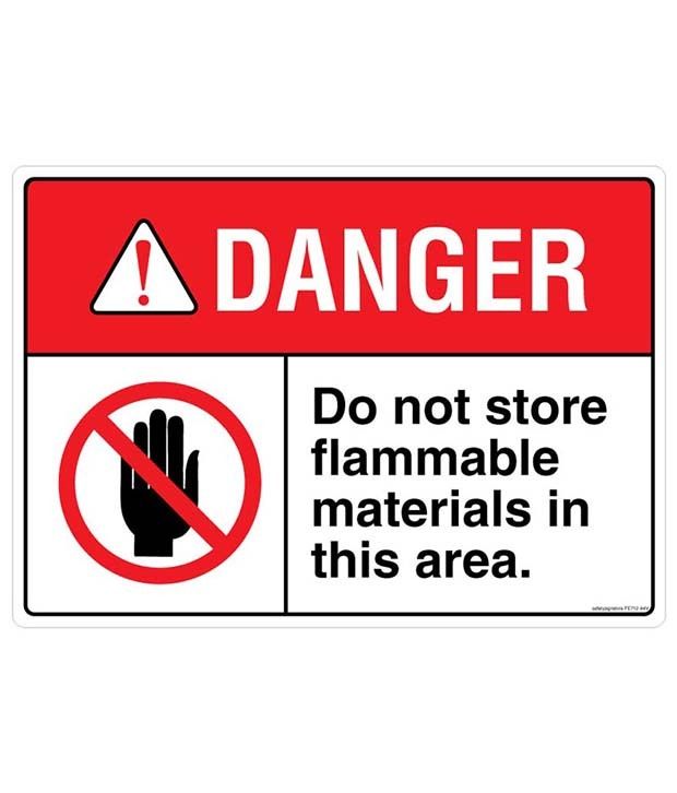 Safety Sign Store Danger: Do Not Store Flammable Materials Fire - Exit ...