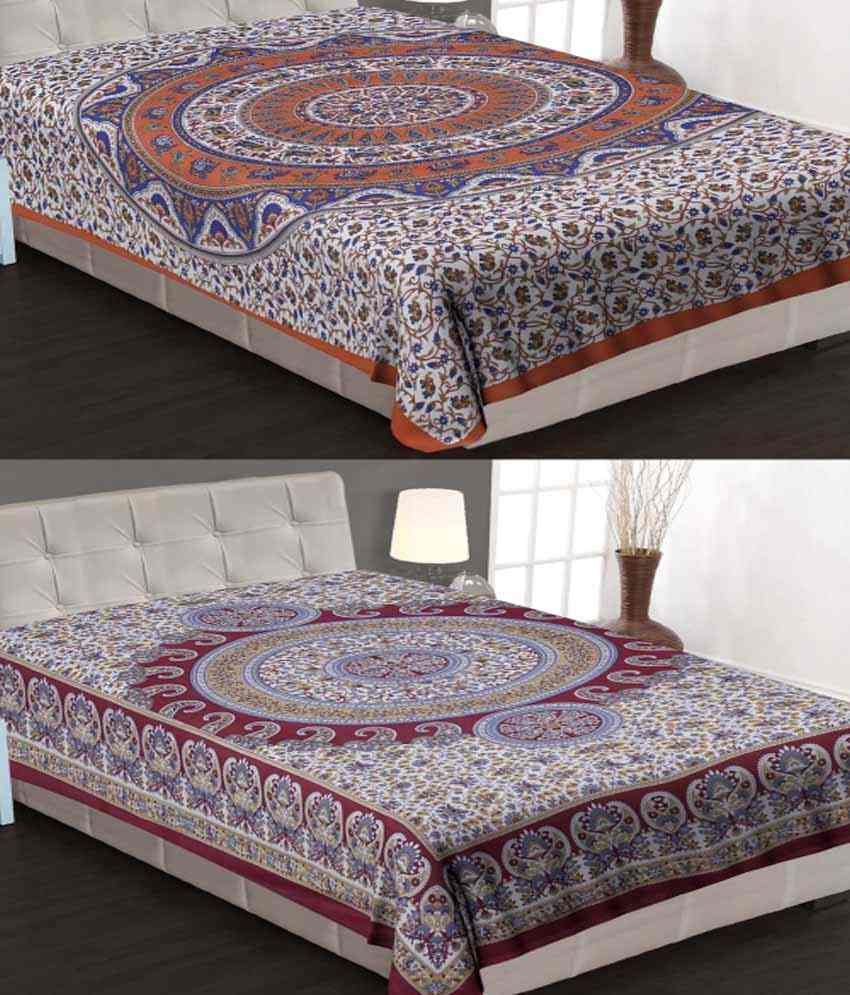 Bedding Bazar Combo Of Jaipuri Printed Cotton 2 Single Bedsheet Buy