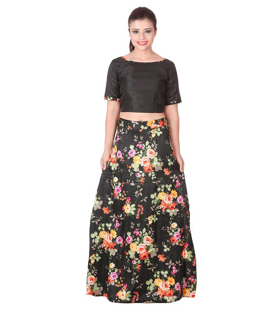 Buy The Royale Queen Multi Color Silk A-line Skirt Online at Best ...