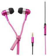 Sse Zipper001 In Ear Wired Earphones With Mic Pink