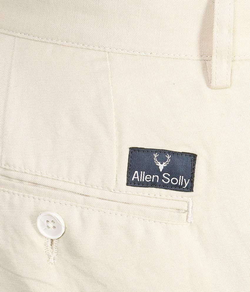 Buy Men Blue Regular Fit Solid Casual Trousers Online  720552  Allen Solly