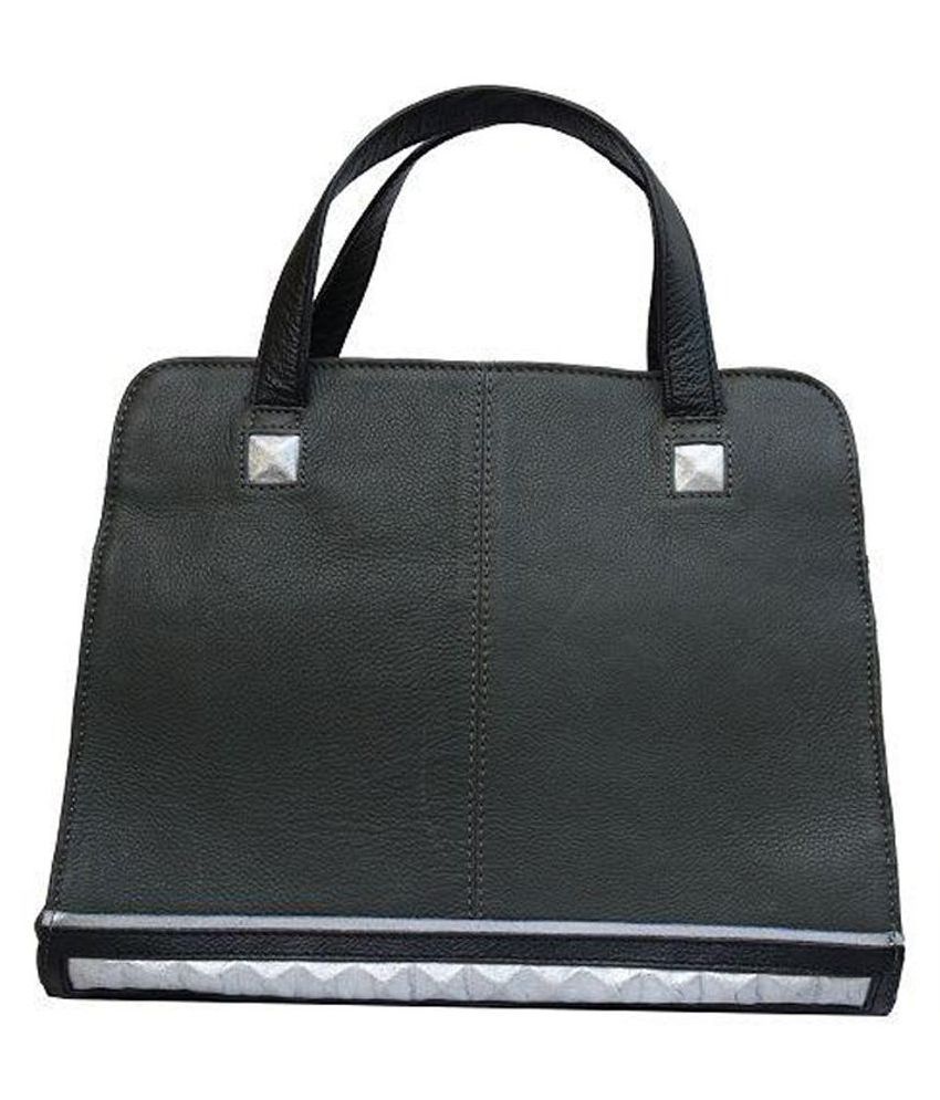 grey leather satchel handbag