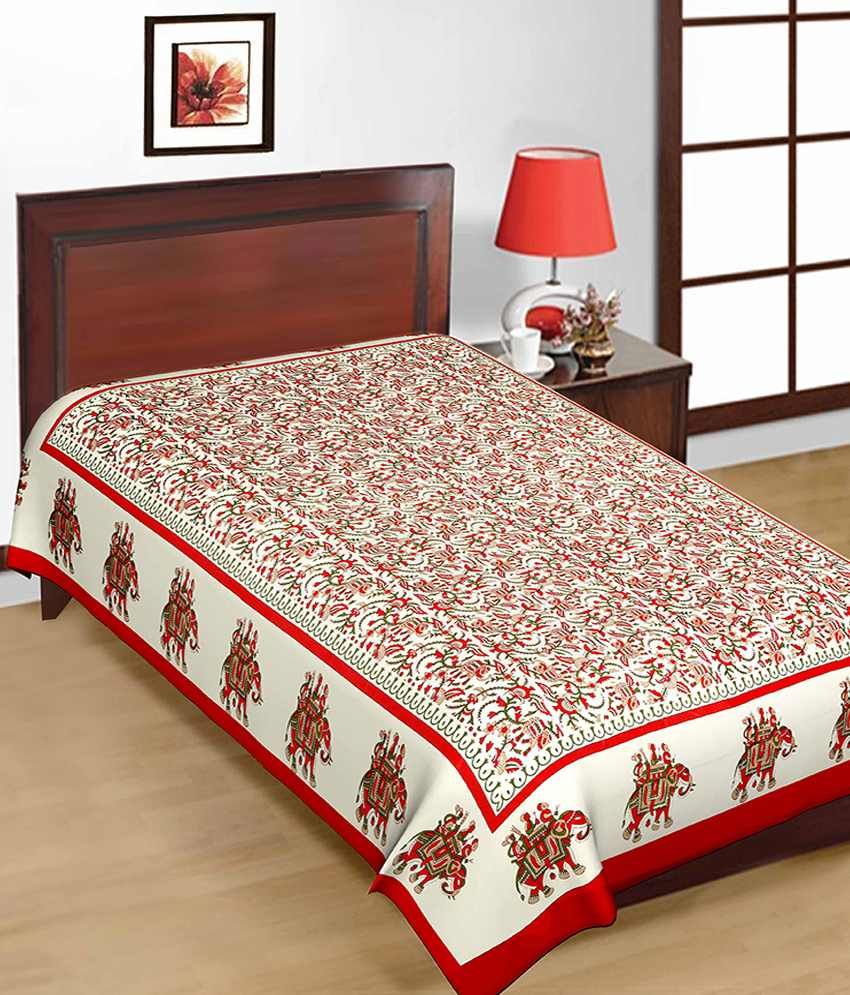 Uniqchoice Red Natural Cotton Single Bed Sheet Buy Uniqchoice Red