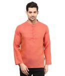 Vivid India Peach Festivewear Cotton Short Kurta