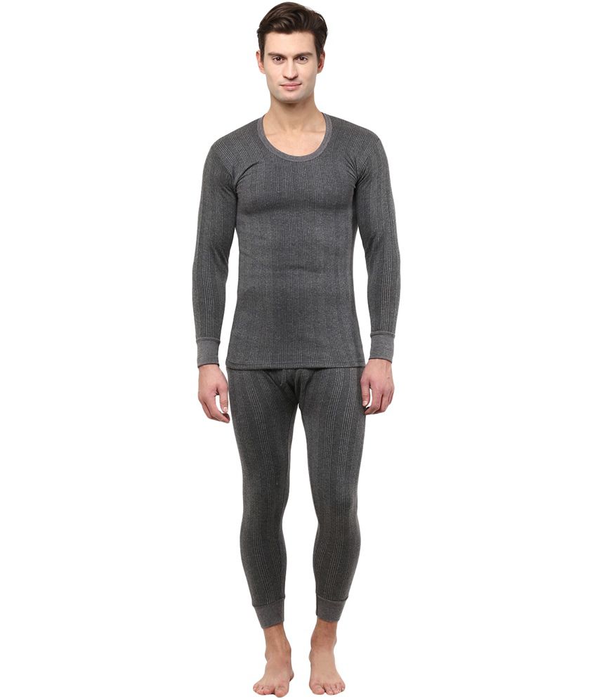 Warmer - Grey Cotton Men's Thermal Sets ( Pack of 1 ) - Buy Warmer ...