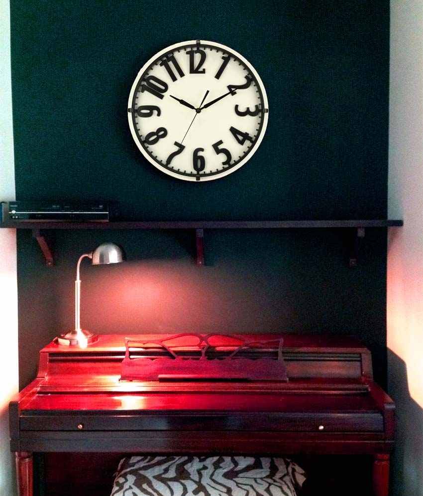 Basement Bazaar Alluring White Wall Clock 15 Inches Buy Basement