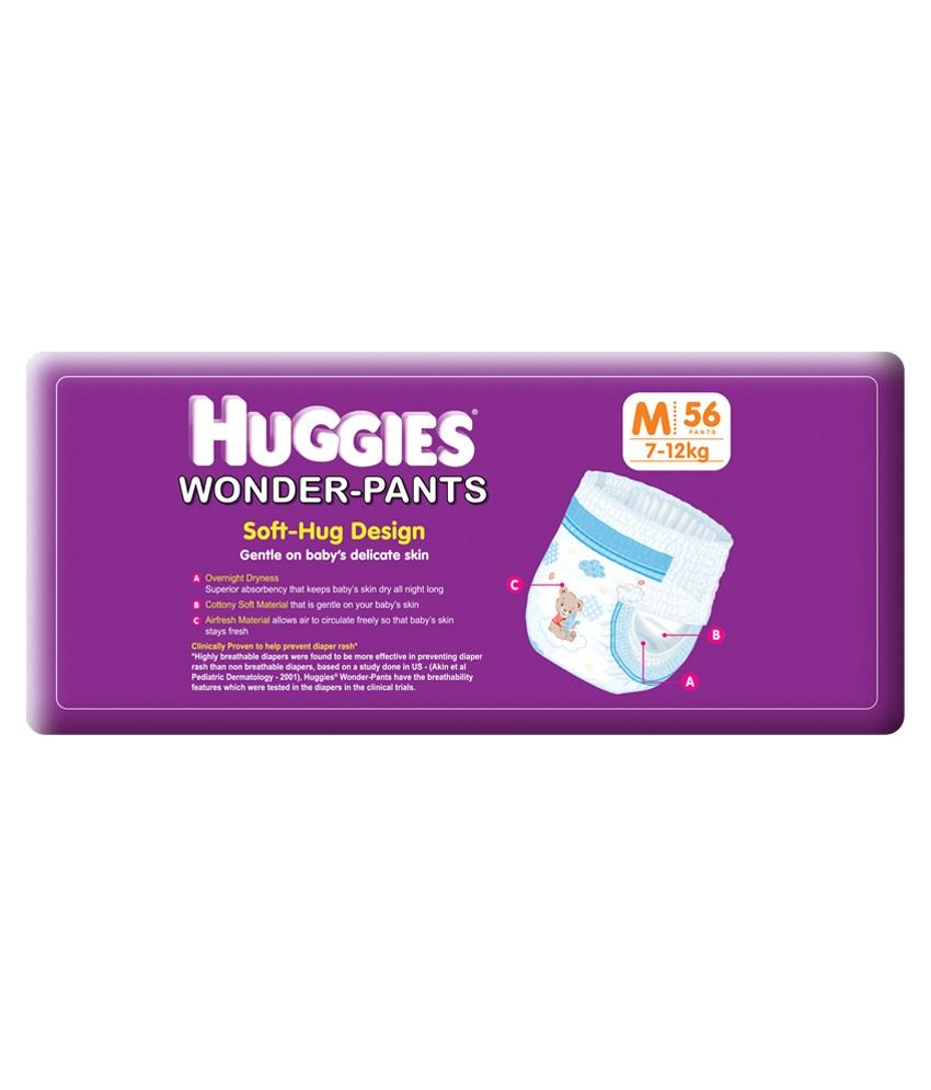 Huggies Wonder Pants Diaper (medium) Pack Of 56 Buy Huggies Wonder