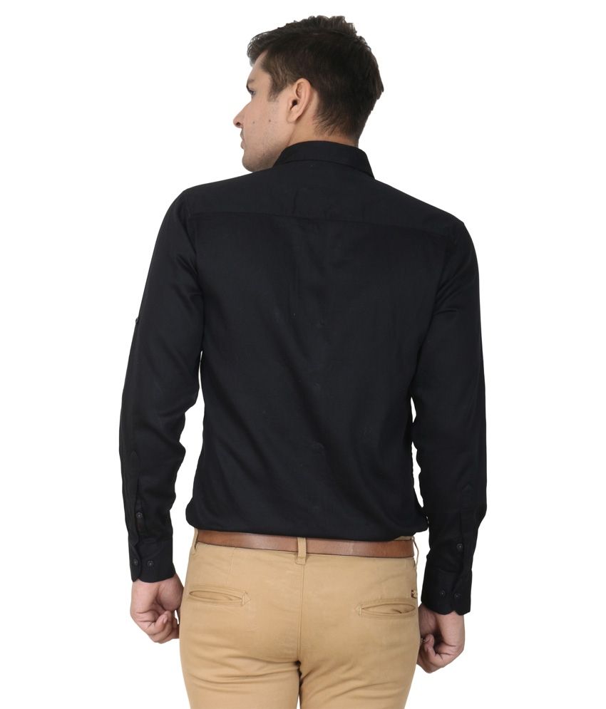 men's black casual shirt