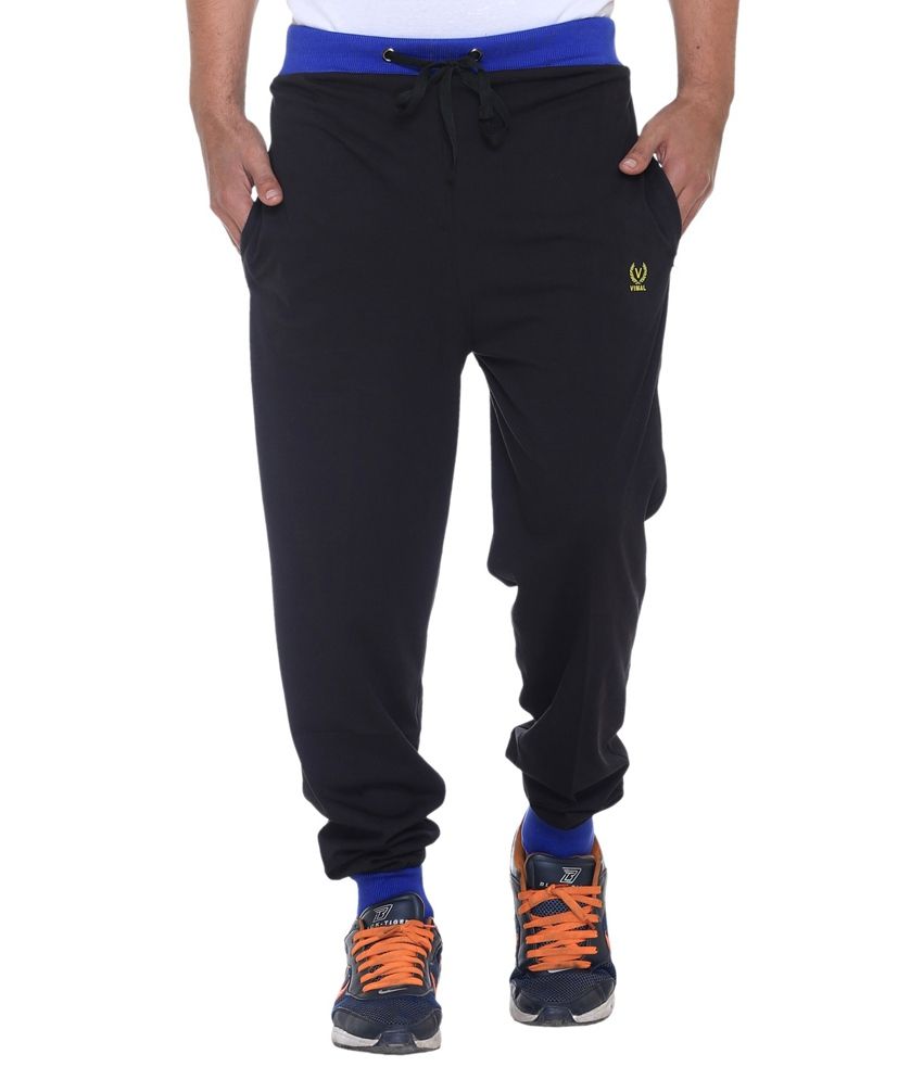     			Vimal Jonney Black Cotton Blend Trackpant