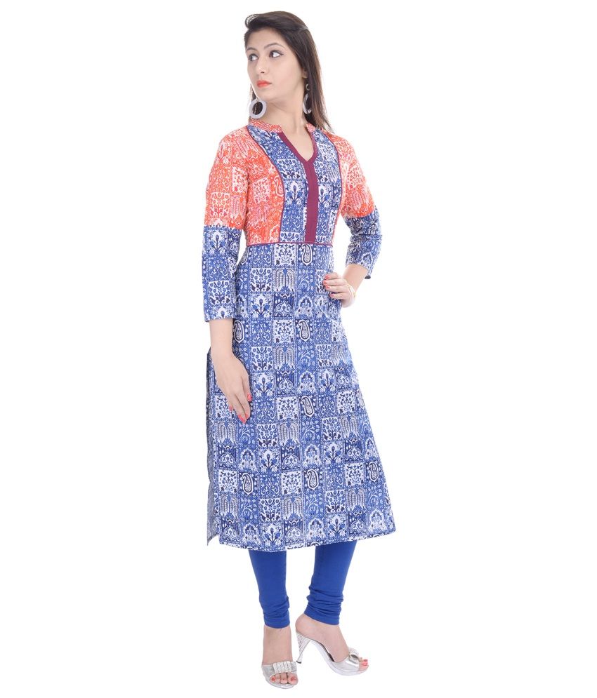 Haritage Jaipur Blue Cotton Kurti Buy Haritage Jaipur Blue Cotton