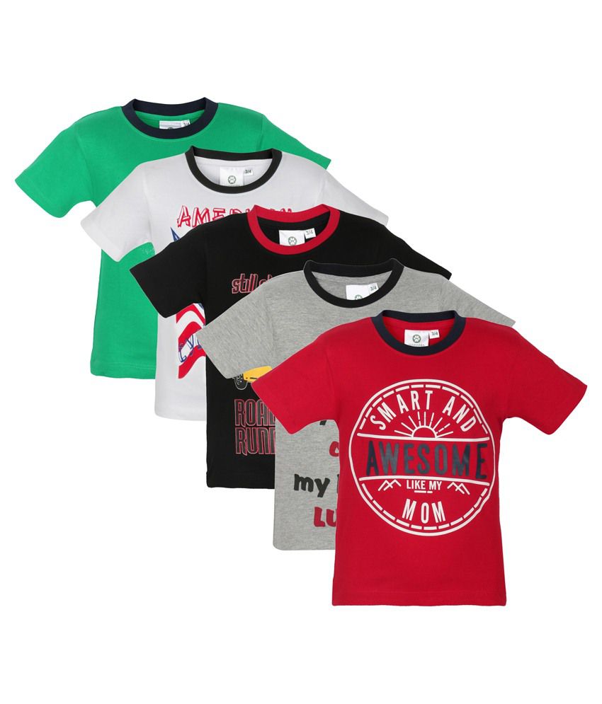 Mamamia Multicolour Cotton T-shirts Set Of 5 - Buy Mamamia Multicolour ...