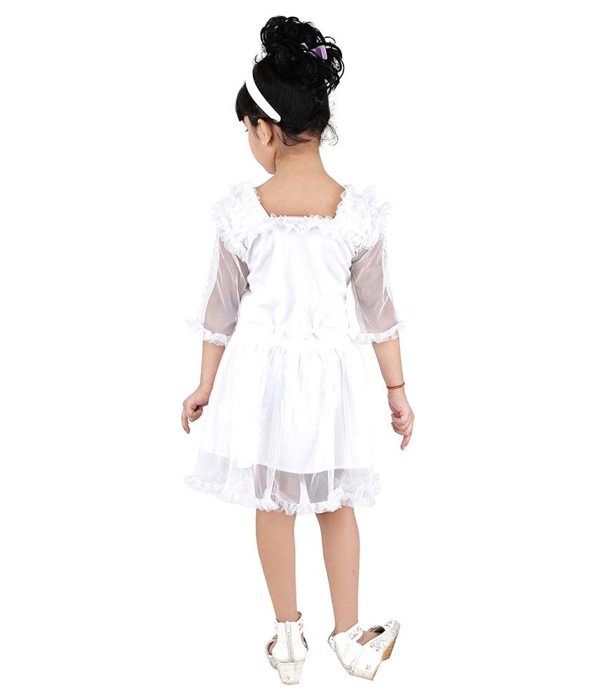 white and red combination frocks