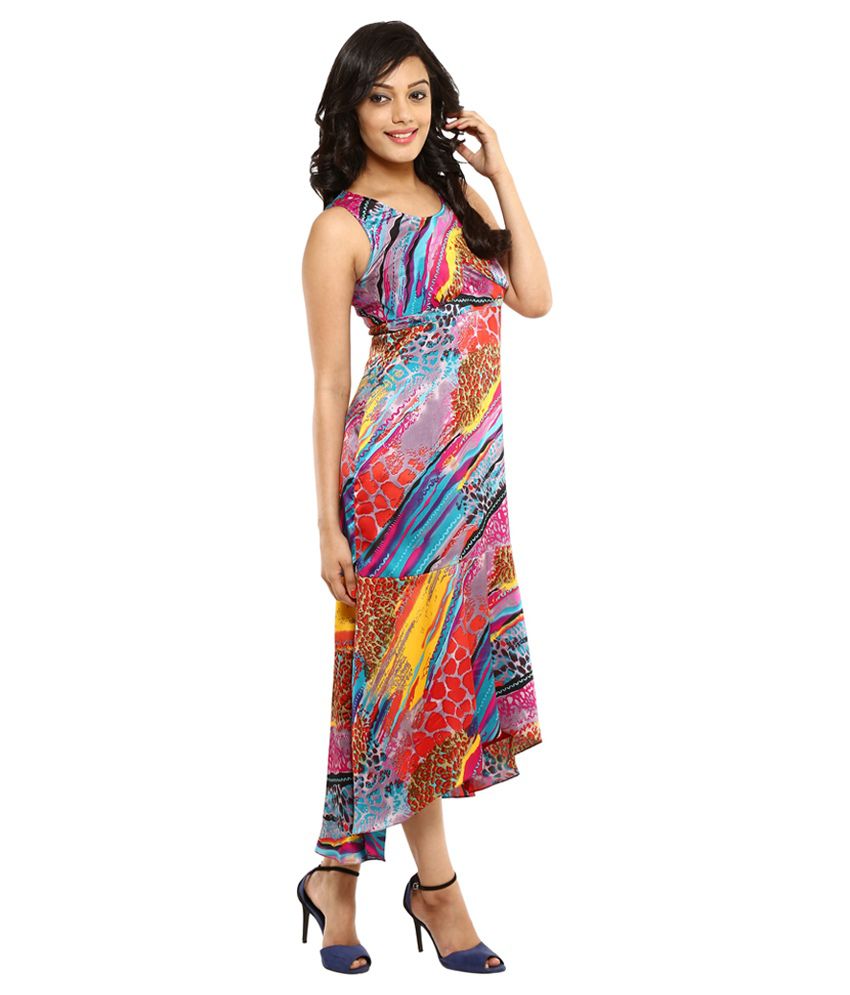 Majori Multi Color Satin Dresses - Buy Majori Multi Color Satin Dresses ...