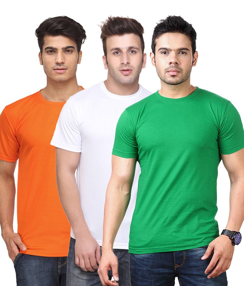     			Funky Guys Multicolour Cotton Blend T-shirt - Pack Of 3