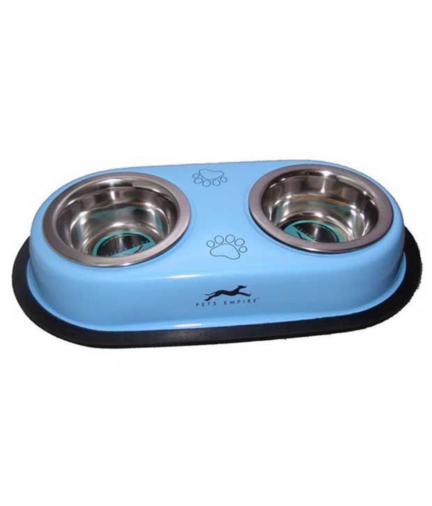     			Pet Club51 - Stainless Steel Dog Food Blue Bowl 500 mL
