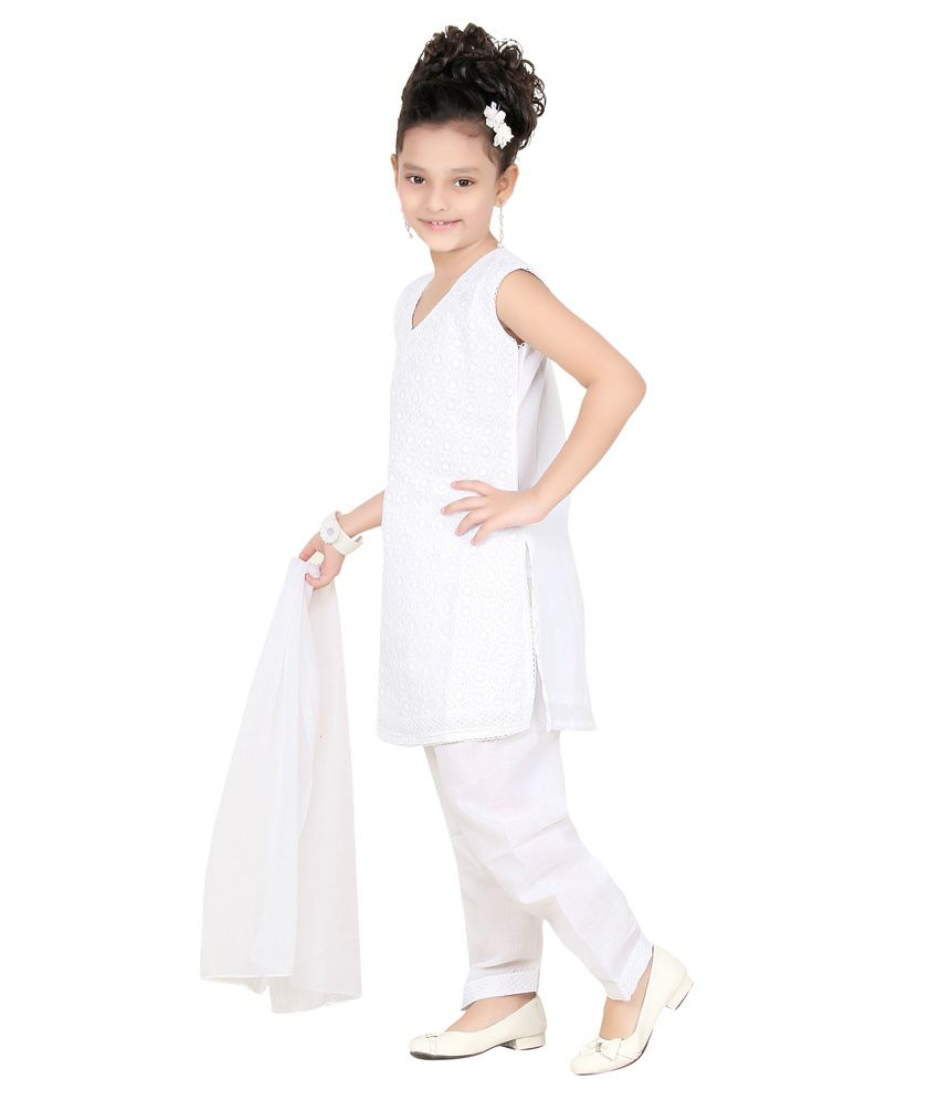 Trendy Girls White Salwar Suit For Girls - Buy Trendy Girls White