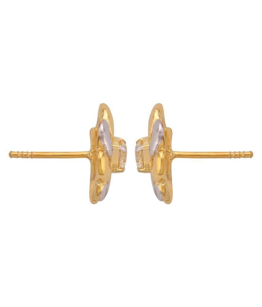 Tushar Gems Golden Designer Australian Diamond Stud Earrings Tushar Gems Golden Designer Australian Diamond Stud Earrings