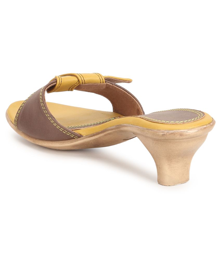 yellow slip on heels