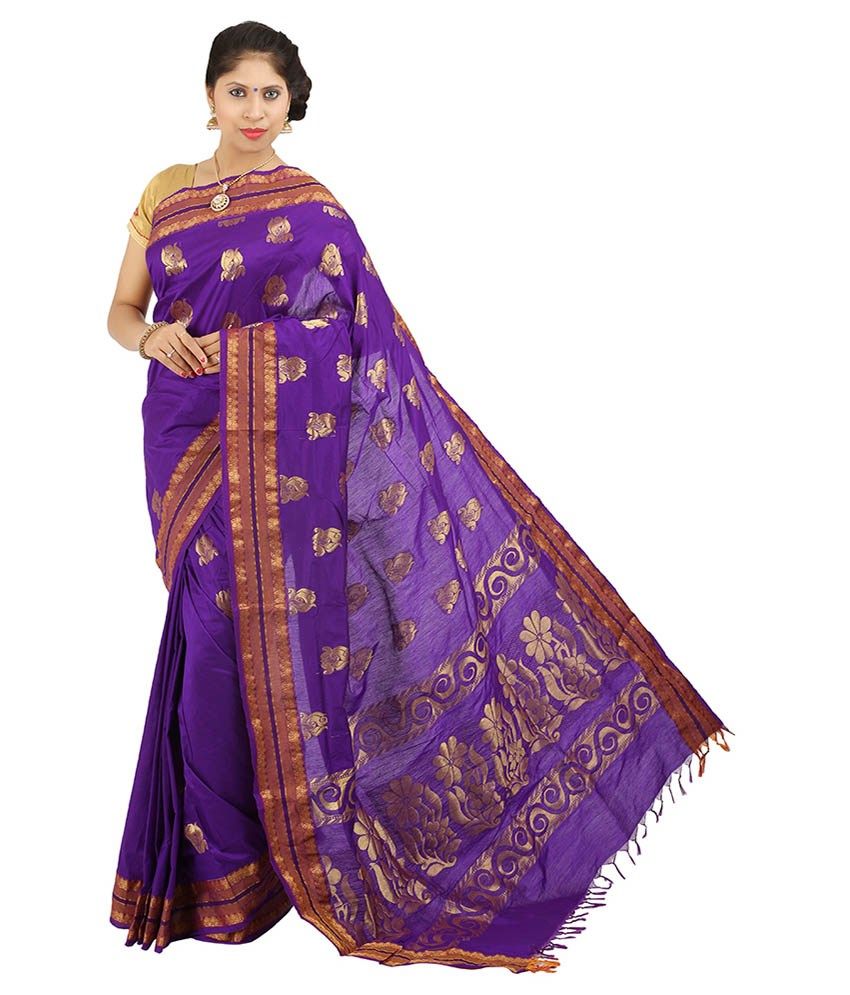 purple cotton sarees