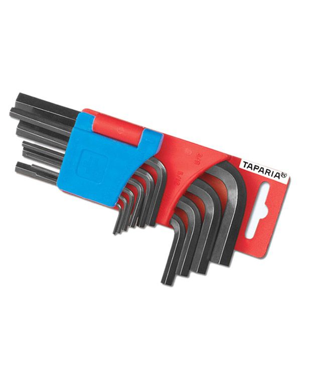     			Taparia KHI-10V Steel Allen Key Set (Black Finish, Hanger Packing, Pack of 10)