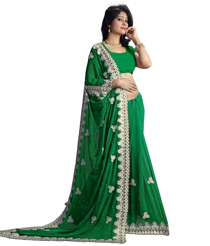 global desi dhoti saree green