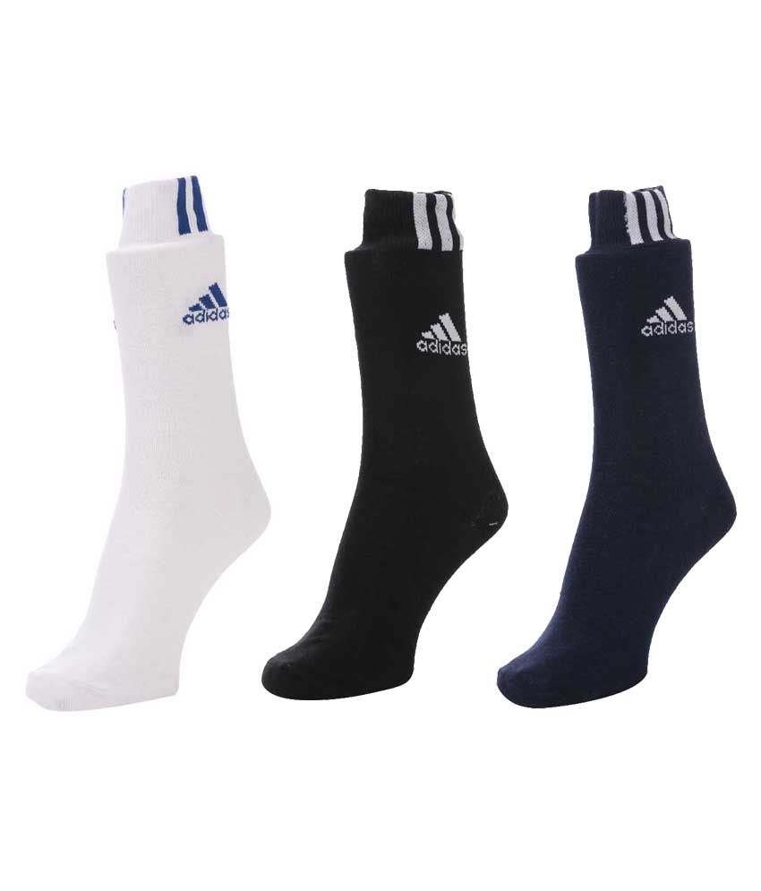 Adidas Flat Knit Crew Socks - Pack Of 3: Buy Online at Low Price in ...