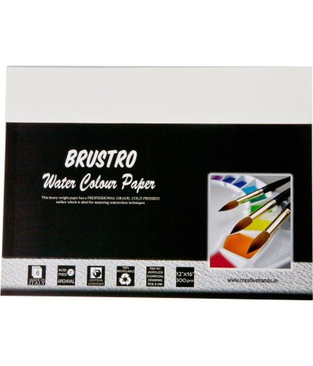     			Brustro Watercolour Paper (12 x 16 inches) - 200 gsm (Pack of 2-each pack has 6 sheets)