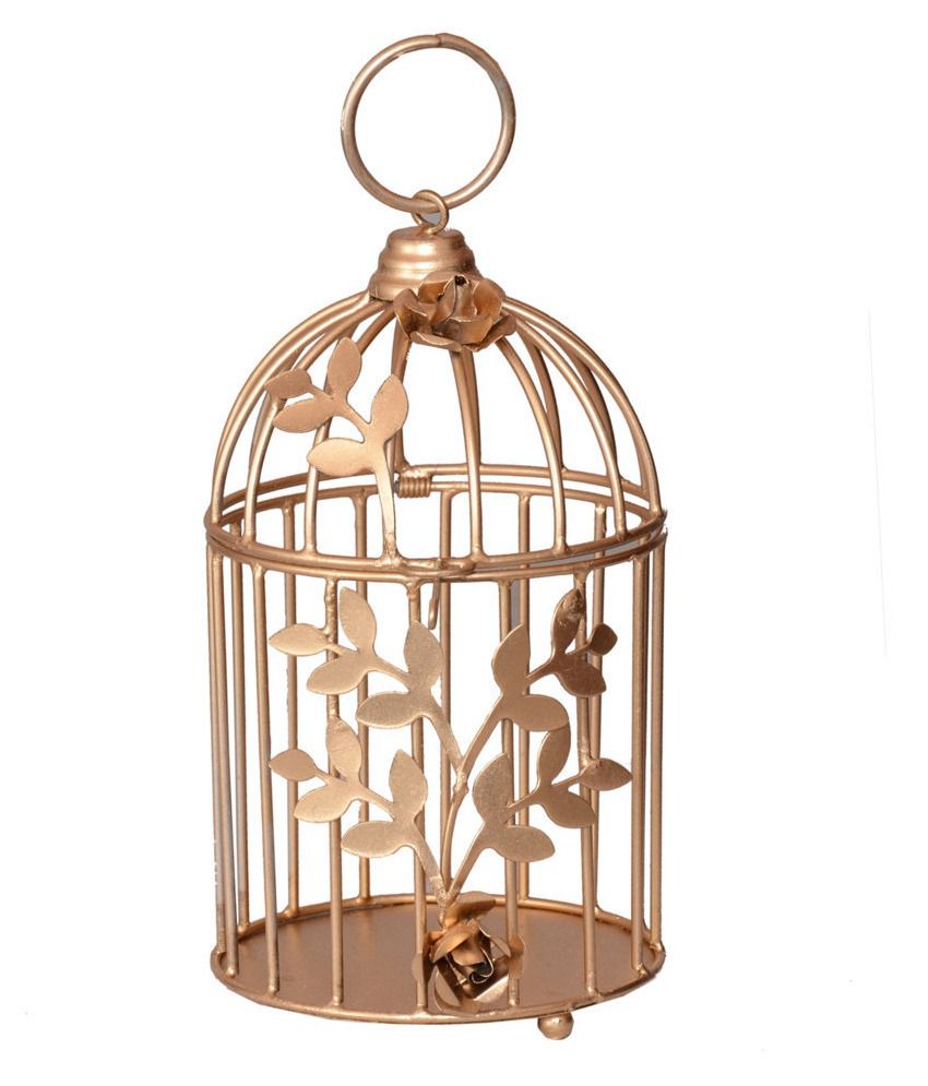 Yashasvi Gold Bird Cage T-Light Holder: Buy Yashasvi Gold Bird Cage T ...