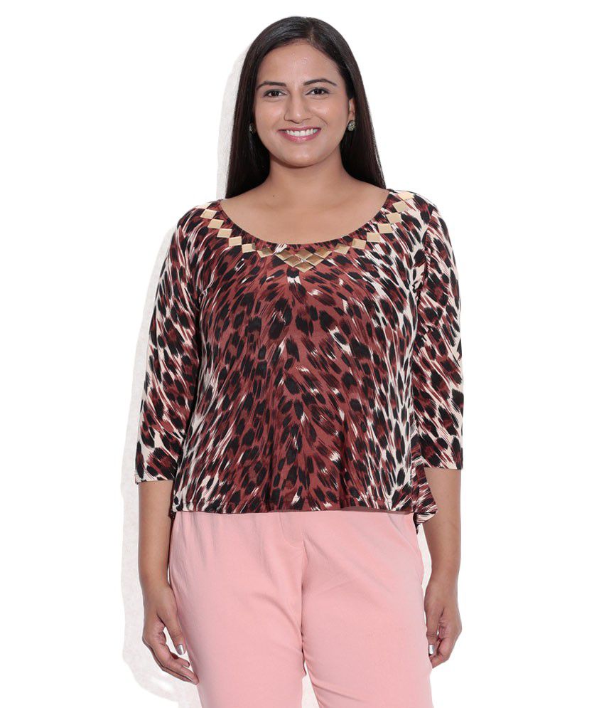Revolution Brown Animal Print top - Buy Revolution Brown Animal Print top  Online at Best Prices in India on Snapdeal