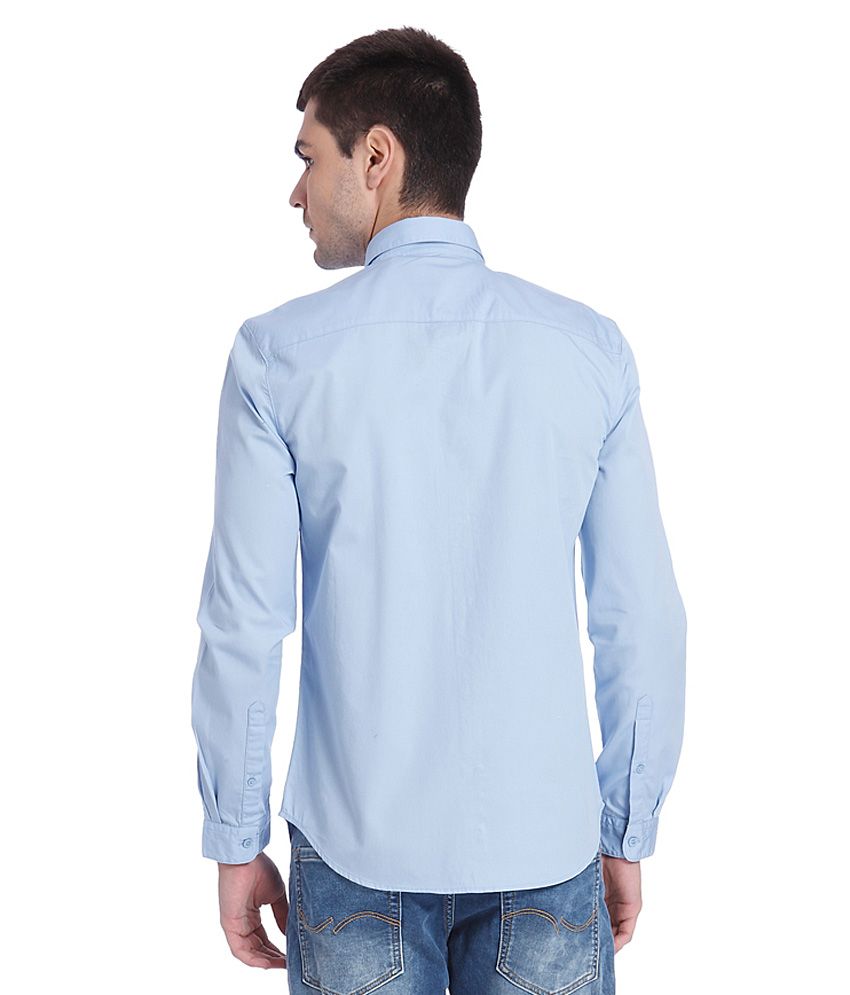 jack and jones blue and white shirt