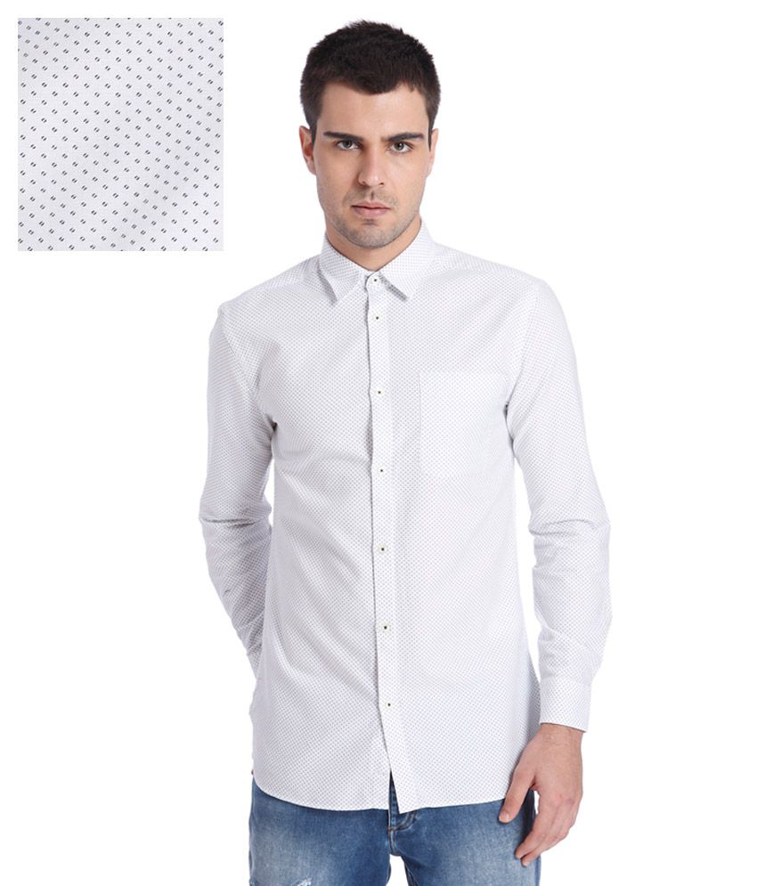 Jack & Jones White Slim Fit Casual Shirt - Buy Jack & Jones White Slim ...